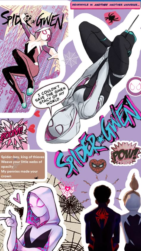 Spiderman And Gwen, Spider Gwen Art, Gwen Spiderman, Spiderman Girl, Spiderman And Spider Gwen, Marvel Phone Wallpaper, Marvel Spider Gwen, Art Spiderman, Doflamingo Wallpaper