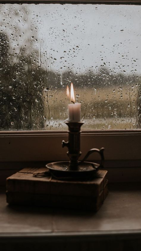 Dark Academia Candles, Cora Core, Dark And Light Academia Aesthetic, Lantern Aesthetic, Moody Lighting, Peace Painting, Rainy Window, Breath Of Life, Rainy Day Aesthetic