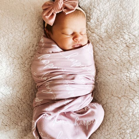 Name Swaddle Blanket, Doodle Bugs, Caden Lane, Personalized Swaddle Blanket, Personalized Swaddle, Hospital Pictures, Baby Ready, Pink Newborn, Light Mauve