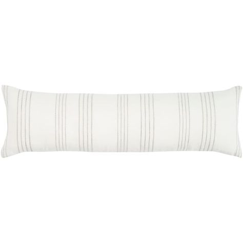 Mina Victory Lifestyle Cotton Linen Stripes 12" x 40" White/Grey Indoor Throw Pillow - On Sale - Bed Bath & Beyond - 37423036 Funky Pillows, Pillow Mixing, Throw Pillows White, Life Styles, Jute Fabric, Grey Throw Pillows, Rectangular Pillow Cover, Chic Pillows, Grey Pillows