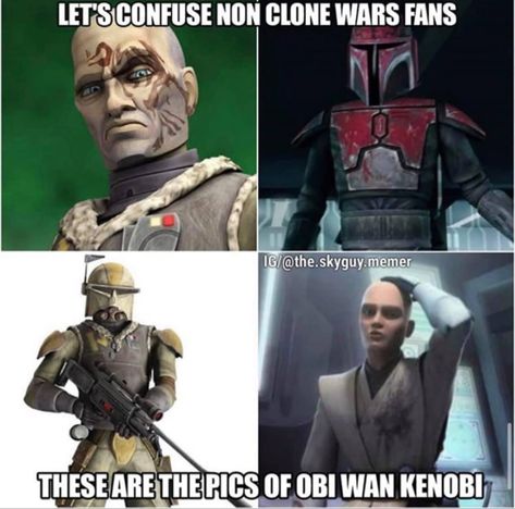 The Clone Wars Funny, Star Wars Clone Wars Memes, Clone Wars Memes Funny, Clone Wars Comics, Clone Wars Clones, Funny Clone Wars, Starwars Clone Wars, Clone Wars Obi Wan, Clone Wars Funny