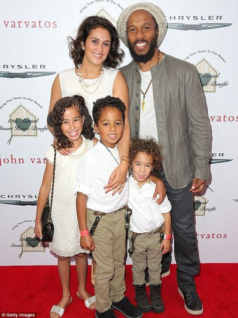 Growing family: Orly and Ziggy are shown in April 2015 in Los Angeles with children Judah, Gideon and Abraham Bob Marley Sons, Marley Brothers, Jamaica History, Stephen Marley, Marley Family, Bob Marley Legend, Marley Quotes, Bob Marley Pictures, Ziggy Marley