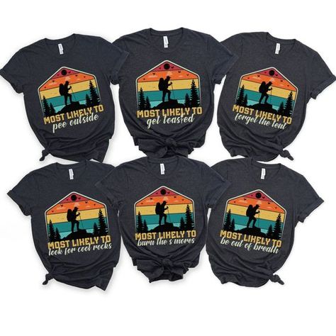 Vacation t-shirt design Funny Vacation, Friends Weekend, Group Camping, Vacation Tshirts, T-shirt Print Design, Trip Shirts, Camping Tee, Cool Rocks, Group Shirts