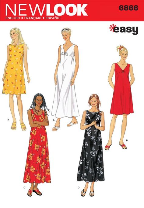 Easy Sew Dress, New Look Patterns, New Look Dresses, Summer Day Dresses, Simplicity Dress, Pattern Dress Women, Miss Dress, Easy Sewing Patterns, Simplicity Sewing Patterns