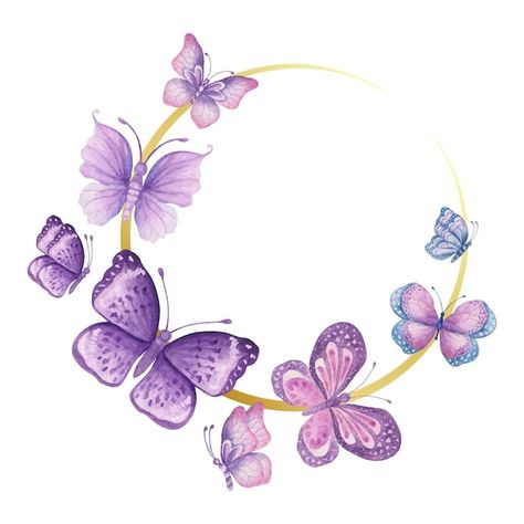 Butterfly Cartoon, Flying Butterflies, Baby Animal Drawings, Butterfly Decal, Watercolor Butterfly, Butterfly Butterfly, Watercolor Birthday, Photo Logo Design, Decorative Frame