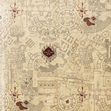 Hogwarts Map Printable, Maurders Map Wallpaper, Marauders Map Poster, Harry Potter Marauders Map Printable, Diy Marauders Map, Harry Potter Marauders Map Diy, Maurders Map Tattoo, Marauders Map Drawing, Marauders Map Aesthetic