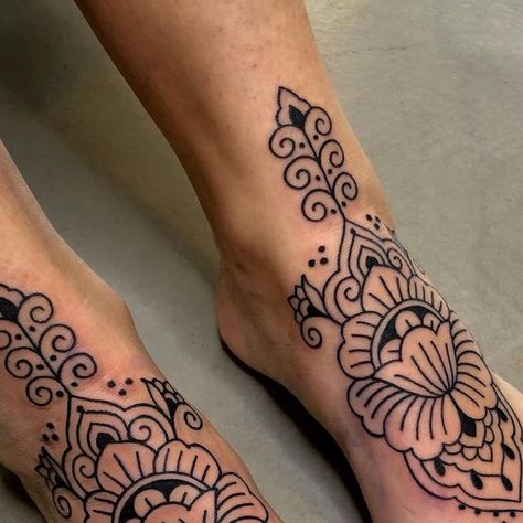 Feet Ornamental Tattoo, Ornamental Feet Tattoo, Top Of Foot Tattoo, Women Foot Tattoos, Barcelona Tattoo, Ornamental Tattoo, Foot Tattoo, Foot Tattoos, Thanks So Much