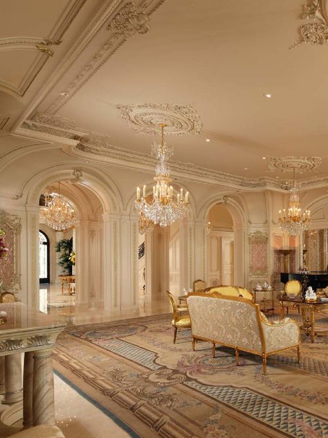 بيوت ملكية, Luxury Mansions Interior, Palace Interior, Classic Interior Design, Neo Classical, Mansion Interior, Mansions Luxury, Luxury Homes Interior, Elegant Living Room