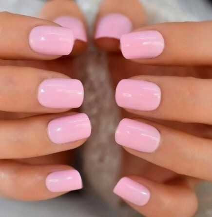 Dark Pink Manicure, Light Pink Nails, Pink Chrome, Rose Bonbon, Rounded Square, Nail Length, Pink Acrylic Nails, Dipped Nails, Color Full