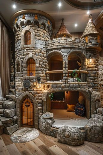 Decorate entire rooms around a fantasy theme, such as a pirate ship bedroom or a royal palace playroom. These imaginative spaces encourage creativity and adventure for all ages. Click to see more fantasy-themed room inspirations. Amazing Bedroom Designs, Fantasy Furniture, Dream Bedroom Inspiration, Fantasy Rooms, Whimsical Home, Fantasy House, Dream House Rooms, Dream Room Inspiration, Awesome Bedrooms