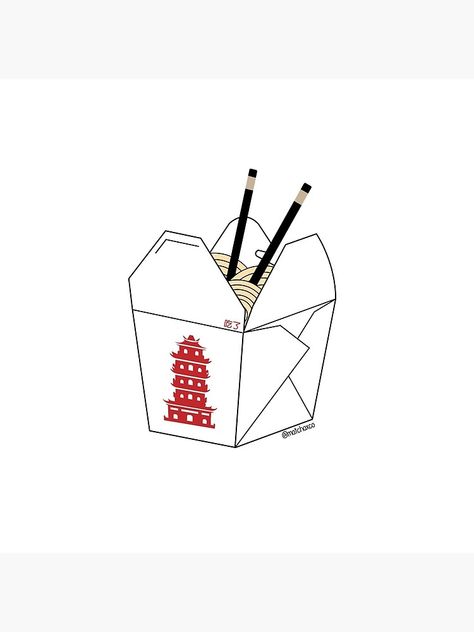 Chinese Take Out Box Drawing, Chinese Take Out Box Tattoo, Chinese Takeout Box Drawing, Chinese Takeout Box Tattoo, Chinese Takeout Tattoo, Takeout Box Drawing, Takeout Box Design, Chinese Takeout Aesthetic, Asian Inspired Tattoos