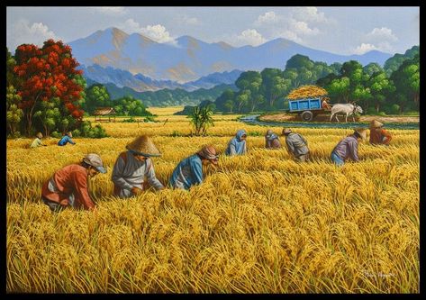 Pin by Roger Richefal on Paysages in 2022 | Pemandangan, Lukisan seni, Lukisan Family Picture Cartoon, Farmer Painting, Rose Flower Png, Filipino Art, Billboard Mockup, Asian Painting, Sunflower Fields, Minimalist Painting, Art Minimalist