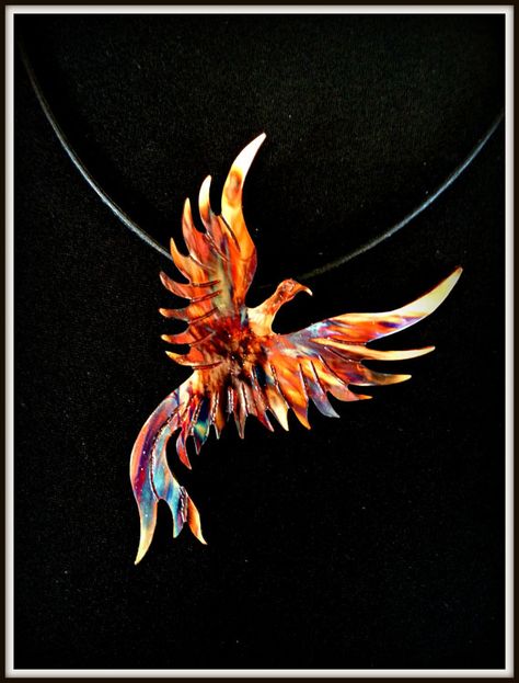 Oxidized copper necklace, phoenix pendant, flame painted phoenix, fire torched… Flame Painting, Xman Marvel, Phoenix Fire, Phoenix Jewelry, Phoenix Necklace, Phoenix Pendant, Phoenix Rising, Oxidized Copper, Jewelry Statement