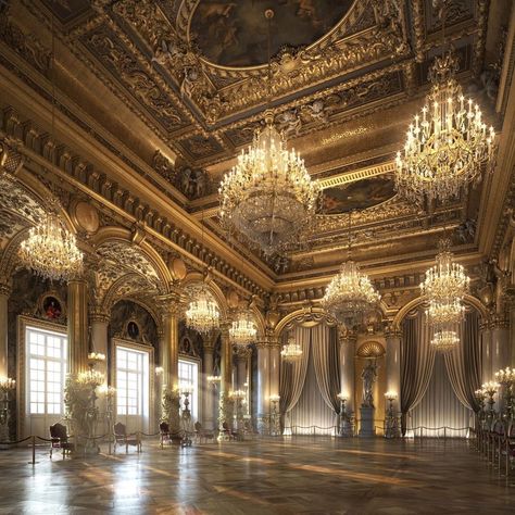 Ballroom Aesthetic, Vintage Mansion, Castle House Design, 3dsmax Vray, Gala Night, Ball Aesthetic, Palace Interior, Royal Aesthetic, Unusual Homes