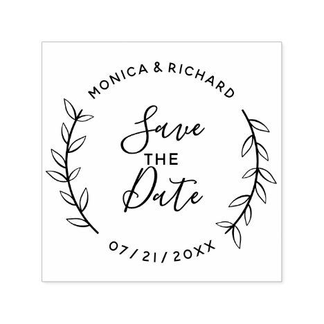 Save The Date Stamp, Modern Wreath, Date Stamp, Couple Hands, Modern Save The Dates, Return Address Stamp, Wood Stamp, Address Stamp, Self Inking Stamps