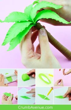 Fondant Palm Leaves, Palm Tree Cake Topper, Palm Tree Cake Decoration, Gum Paste Cake Decorating, Fondant Palm Tree Tutorial, Fondant Palm Tree, Palm Tree Cake, Fondant Leaves Tutorial, Fondant Tree