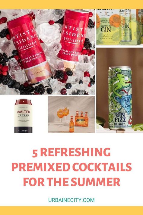 Discover the new premixed cocktails from AIR Distillery, 3 Lacs Distillery, Walter Caesar, Aperol and Dillon's Small Batch Distiller Premixed Cocktails, Rosemary Lemonade, Gin Fizz, Alcohol Content, Gin Cocktails, Fruit Punch, Refreshing Cocktails, Aperol Spritz, Pink Grapefruit