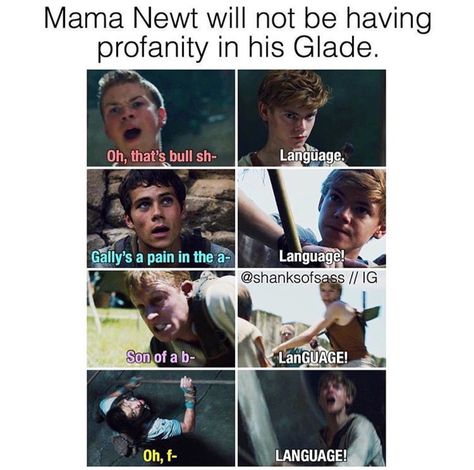 Ahahaha😂 Mama Noot And Papa Min Min, Maze Runner Mama Newt, Mama Newt And Papa Min Min, Newt X Reader, Mama Noot, Mama Newt, Maze Runner 1, Maze Runer, Maze Runner Thomas