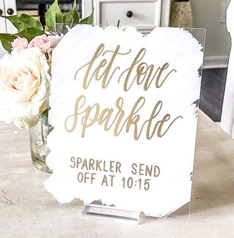 Wedding Exit With Sparklers, Sparkler Sign Wedding, Sparkler Send Off Display, Clear Wedding Signs, Sparkler Wedding Send Off, Wedding Extras Touches, Sparkler Exit Sign, Let Love Sparkle Sign, Wedding Sparklers Display