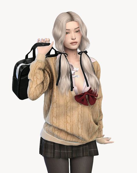 #thesims4 #ts4 #sims #lookbook #simsoutfit #simscc #simsfemalecc Sims 4 Brandy Melville, Sims 4 Cc Hoodie Female, Sims 4 Cc Brandy Melville, Sims 4 Fur Jacket, Sims 4 Cc Uniform, Sims 4 Uniform Cc, Sims 4 Sweater Cc, Sims 4 Jacket, Sims 4 Lookbooks Cc