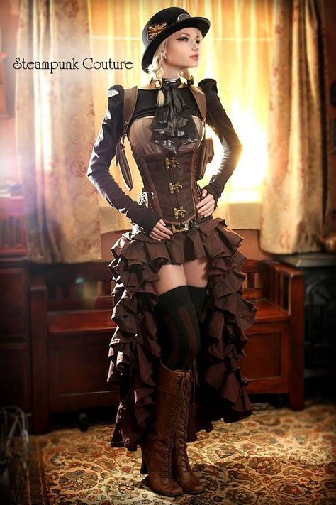 Steam Punk Fashion Steampunk Mode, Steampunk Outfits, Moda Steampunk, Mode Steampunk, Steampunk Couture, Futurisme Retro, Steampunk Dress, Steampunk Women, Style Steampunk