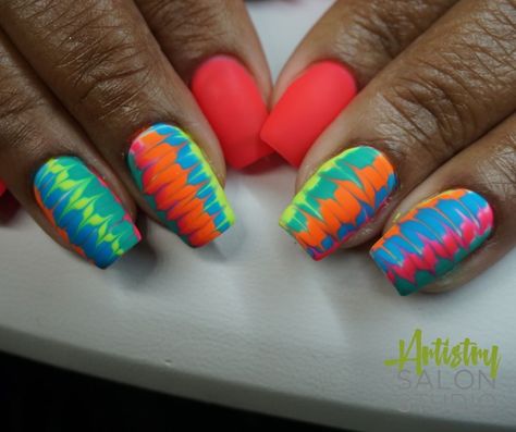 Neon Acrylic Nails, Ombre Acrylic, Tie Dye Nails, Short Gel Nails, Ombre Acrylic Nails, Neutral Nails, Hot Nails, Dope Nails, Gel Manicure