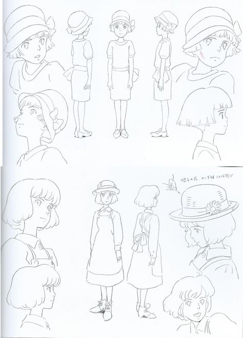 Hayao Miyazaki Character Design, Ghibli Characters Design, Miyazaki Character Design, Ghibli Style Character Design, How To Draw Studio Ghibli Style, Studio Ghibli Character Design, Ghibli Character Design, Hayao Miyazaki Art, The Wind Rises