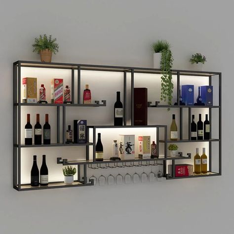 Square Rail Bar Cabinet Small Ideas Miniature Vertical Vintage Art Handle Mini Drink Wine Rack Nordic Vitrine Luxury Furniture - AliExpress Wall Wine Rack, Multifunctional Storage, Bar Cabinet, Ideas Home, Wine Rack, Wine, Bar, Wall, Design