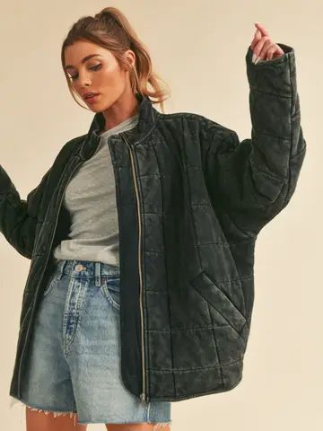 Faire — Unique wholesale merchandise for your store. Harley Jacket, Oversized Jacket, Oversized Silhouette, Dolman Sleeve, Quilted Jacket, Pullover Sweaters, Sweater Top, Fashion Forward, Work Wear