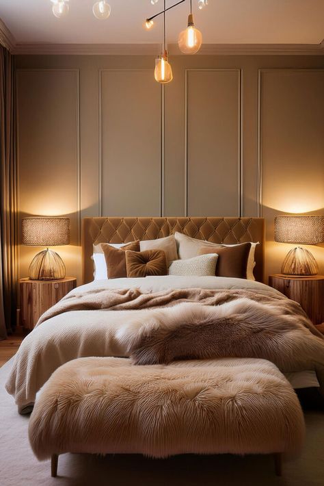 Transform your bedroom into a winter wonderland! ❄️✨ Discover cozy elements like plush blankets and warm lighting that will make your space inviting all season long. Click for more inspiration! #WinterDecor #CozyHome Cozy Winter Bedroom Ideas, Winter Bedroom Aesthetic, Cozy Winter Bedroom, Fall Cozy Home, Fall Bedroom Ideas, Summer Interior, Winter Bedroom, Holiday Diy Projects, Warm Bedroom