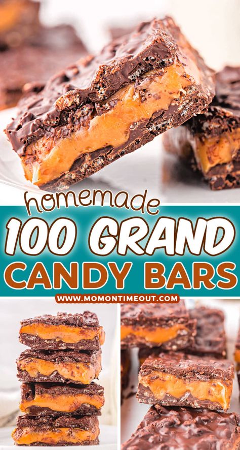 1000 Grand Candy Bar Recipe, Homemade 100 Grand Bars, Chocolate Caramel Crunch Bars, Butterfinger Crunch Caramel Bars, Grandmas Homemade Caramels, Chocolate Cereal Treats, Four Layer Caramel Crunch Nougat Brownies, Candy Bar Cake, Candy Bar Recipe