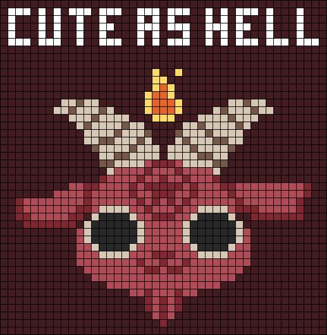 Alpha pattern #91148 | BraceletBook Satanic Pentagram, Art Demon, Modele Pixel Art, Fire Demon, Graph Crochet, Easy Pixel Art, Pixel Art Templates, Diy Perler Bead Crafts, Pixel Crochet