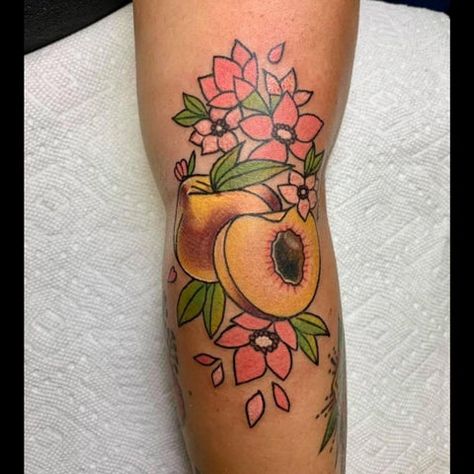 Different Tattoo Styles – MrInkwells Fruit Tattoos, Fill In Tattoo Ideas, Peach Tattoo, Rings Tattoo, Fruit Sketch, Melbourne Tattoo, Fruit Tattoo, Angel Tattoo Designs, Intricate Tattoo