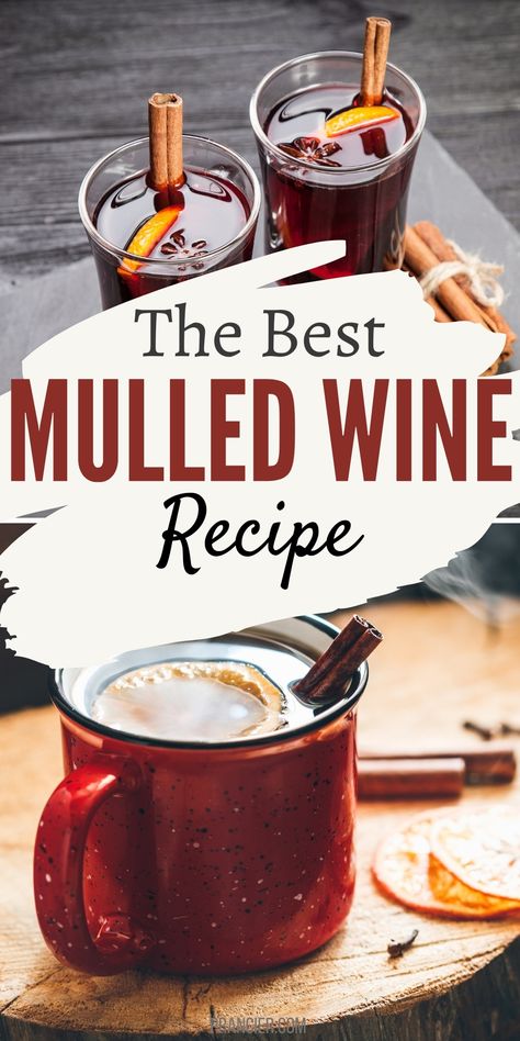 Spiced Mulled Wine Recipe, Simple Mulled Wine Recipe, Best Mulled Wine Recipe, Easy Winter Cocktails, Homemade Mulled Wine, Mulled Wine Recipe, Winter Cocktail, Christmas Dinners, Wine Recipe