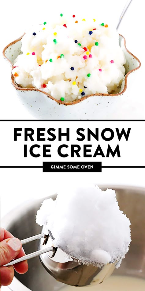 Snow Icecream, Snowcream Recipe, Homemade Ingredients, Snow Recipe, Snow Ice Cream, Snow Cream, Gimme Some Oven, Winter Treats, Flavor Ice