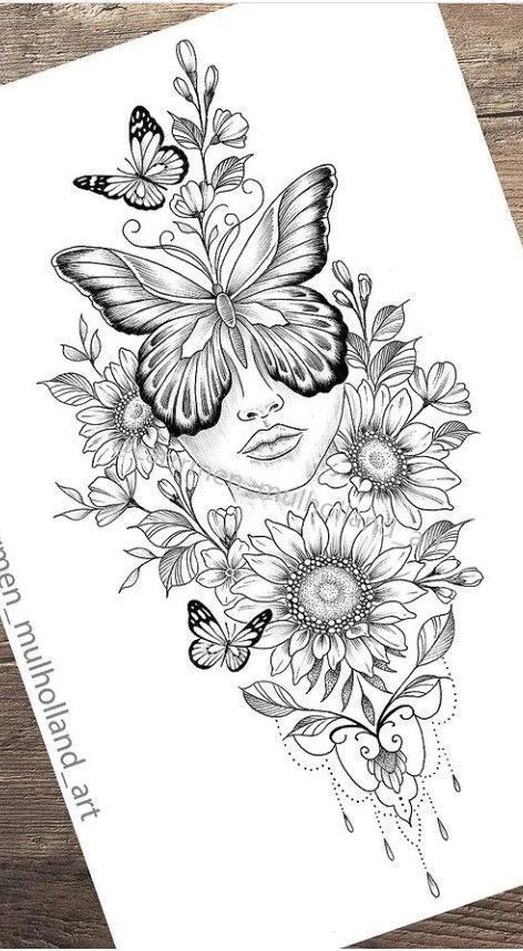 Tattoo Designs Meaningful, Tattoos Spiritual, Front Thigh Tattoos, Butterfly Sleeve Tattoo, Lace Sleeve Tattoos, Butterfly Thigh Tattoo, Mandala Thigh Tattoo, Unique Half Sleeve Tattoos, Tattoos Creative