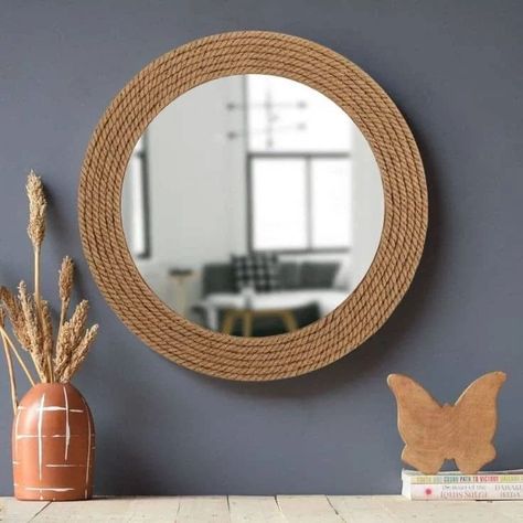 Affordable and Bea for your wall design, we deliver in all places #crafts #craft #handmade #africa #america #europe #world Jute Rope Mirror, Coastal Mirror, Round Mirror With Rope, Nautical Mirror, Nautical Rope Mirror, Coastal Mirrors, Round Mirror Decor, Rope Mirror, Statement Mirror