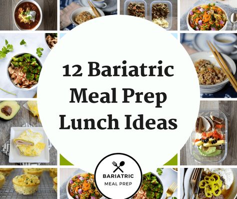 Here are 12 bariatric meal prep lunch ideas to help you stay on target after bariatric surgery. They are high in protein and low in carb. Prep Lunch Ideas, Meal Prep Lunch Ideas, Bariatric Recipes Sleeve, Bariatric Meal Prep, Vsg Recipes, Gastric Bypass Recipes, Bariatric Meals, Wls Recipes, Meal Prep Lunch