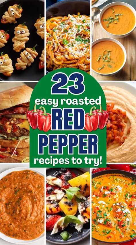 Fire Roasted Peppers Recipes, Recipes Using Red Peppers, Recipes Using Roasted Red Peppers, Recipes With Roasted Red Peppers, Orange Pepper Recipes, Roasted Red Pepper Panini, Roasted Red Pepper Recipes, Roasting Red Peppers, Red Peppers Recipes