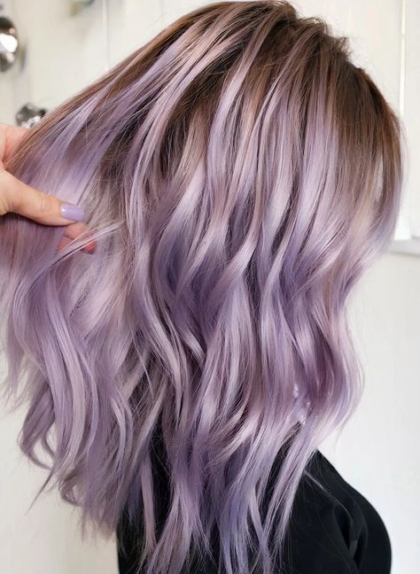 23%20Stunning%20Purple%20Ombre%20Hair%20Color%20Ideas%20for%202025 Brown To Purple Ombre Hair Medium Length, Blonde Hair Purple Highlights, Lilac Ombre Hair, Purple Ombre Hair Color, Brown To Purple Ombre, Purple Hair Color Ombre, Ombre Hair Ideas, Black Purple Ombre, Violet Ombre