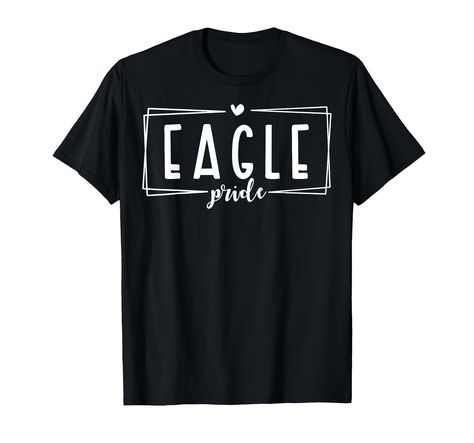 PRICES MAY VARY. Support your sports team with this vintage-inspired Eagles mascot t-shirt. Great shirt for all sports teams, Football, Baseball, Soccer, Basketball, Track, Softball, Swim Team, Cheerleader, Marching Band, High School mascot, college, school spirit. Great gift for an Eagle sports fan in high school, elementary school or college! Retro Shirt Design, Graphic Tee, Black and White Stripe, Mens, Womens, Kids, Youth, Mom, Dad, Brother, Little Sister Lightweight, Classic fit, Double-nee School Spirit Apparel, School Tshirt Designs Spirit Wear, Band High School, Football Spirit Shirts, High School Football Shirts, Cricket Designs, Eagles Mascot, Bulldog Tshirt, Retro Shirt Design