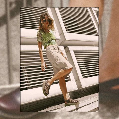 The Colourful Trainer Trend Is Already Dominating 2024 Style | Who What Wear 2024 Trainers Trends Women, Doc Marten Sandals Outfit, Brown Sandals Outfit, Fisherman Sandals Outfit, Doc Marten Sandals, Sandals Aesthetic, Chelsea Boots Heel, Patent Boots, Fisherman Sandals