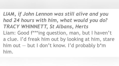 Liam Gallagher, John Lennon, Clue, All In One, Interview