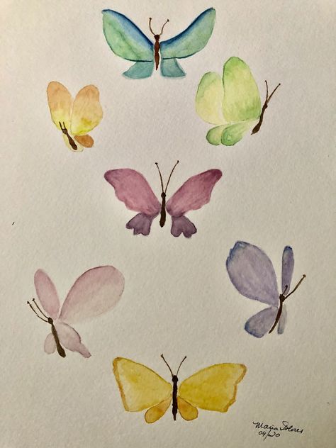 Butterfly Watercolor Painting Easy, Painting Clipart, Butterfly Watercolor Painting, Watercolour Butterfly, Watercolor Butterflies, Valentines Watercolor, Watercolor Paintings Of Animals, Watercolor Butterfly, Kids Watercolor