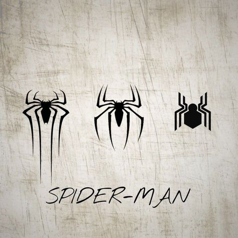 Spiderman Three Spiders, Three Spiderman Drawing, Spider Man Mini Tattoo, Tattoo Ideas For Three Siblings, Spider Man Matching Tattoos, Spider Man Inspired Tattoo, Matching Spider Man Tattoo, Spider Man Symbol Tattoo, Spider Man Spider Tattoo