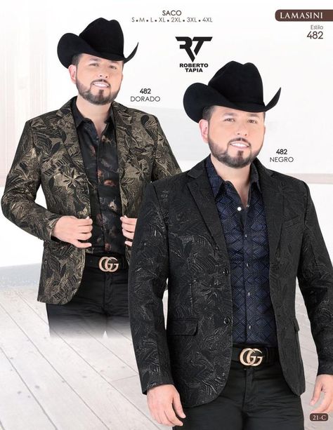 Sacos Vaqueros desde $ 79.95 para las Bodas, Bautizos y Bailes. Cowboy Formal Wear Men, Formal Cowboy Outfits Men, Cowboy Tuxedo, Cowboy Outfits Men, Western Formal Wear, Cowboy Outfit For Men, Mens Biker Boots, Mens Fashion Coat, Blazer Outfits Men