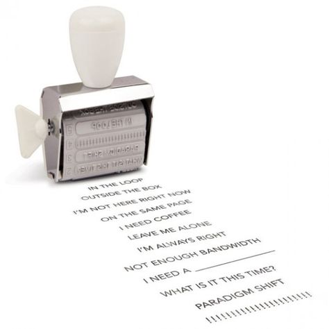 coolthings.com  Office Speak Rubber Stamp: Why Write When You Can Stamp It? Office Stamps, Fancy Office, Gadgets Technology Awesome, Best Gifts For Mom, Paradigm Shift, Holiday Entertaining, Ink Pad, Cool Stuff, Rubber Stamp