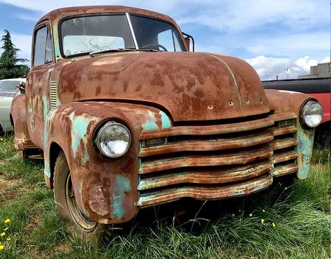 Old Trucks Vintage, Car Profile, Chevy 3100, Scrap Car, Grapes Of Wrath, Vintage Pickup Trucks, Damaged Cars, Reliable Cars, Car Repair Service