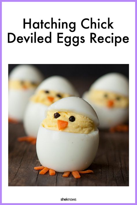 Chick Deviled Eggs Recipe, Easter Appetizers, Easter Lunch, Easter Menu, Hatching Chicks, Decorações Com Comidas, Deviled Eggs Recipe, Snacks Für Party, Easter Brunch