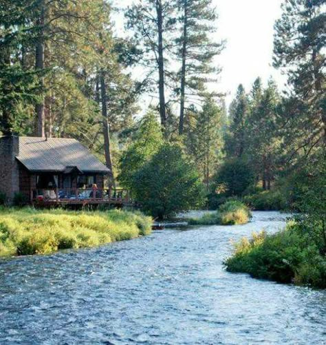 Up north cottage. This'll work Riverside Cabin, Little Cabin In The Woods, Dream Cabin, Little Cabin, Cottage Cabin, Cabin Living, Log Cabin Homes, Lodge Style, Lake Cabins